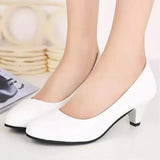 Autumn New High-Skinned Women's Singles Light Mouth Round Head To Help Thick Heel Large Working