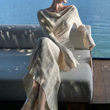 High-End Spring-Style Women's French Retro Court Style Dress In The Long-Tailed