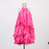 High-End Dress Women 2025 Autumn And Winter New Out-To-Shoulder Splicing Lotle Side Design Short Dress Women's Clothing