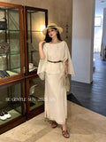 Special Price Does Not Return] Xixi Tiansi Top + High-Waist A-Word Half-Body Dress Two-Piece Suit Woman