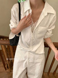 Xixi 2025 Autumn White Label New Temperament Simple Tiansi Shirt Women Long Sleeve Top Coat Women