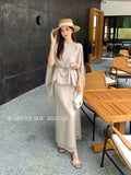 Special Price Does Not Return] Xixi Tiansi Top + High-Waist A-Word Half-Body Dress Two-Piece Suit Woman