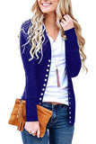 Solid Color V-neck Long Sleeve