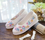 Zingj Shoes Round Head Spring And Autumn Ancient Style Students Embroidered Cloth Shoes Ancient Costume Stage Play Dance Shoes Women's Shoes Single