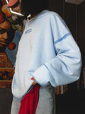 Street Wind Outside The Stitched Striped Edgy Women Loose Comfortable Lazy Trend Set Long-Sleeved