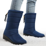 Women Boots Mid-Calf Down Boots High Bota Waterproof Ladies Snow Winter Shoes Woman Plush Insole Bota Feminina