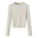 Round Collar Stitching Long Sleeve Bottom Shirt Women Autumn And Winter New Slimming Inside T-Shirt