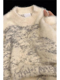 Autumn Winter Loose Casual Lazy O-neck Knitting Sweaters Women Pullover Pull College Style Korean Fashion Plush Sweater