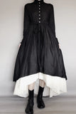 Wind Retro Two-piece Spring Autumn Yohji Yamamoto Distressed Raw Edge Fluffy Mid-length Dress Thin Female Y2K-Outfit