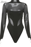 Women New Y2K Black Patchwork Sexy&High Street Elastic Skinny Mini Dress Trendy Turtleneck Waist Long Sleeve Chic