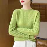 Girl Feeling Jasmine Sweater Knitted Retro Collar Top Autumn And Winter Thick Bottom Shirt
