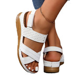 Asia Large-Size Magic Stick Thick Bottom Hollow Sandals Women's Slopes And Light Beach Cool