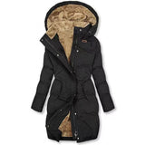 Warm Wool Collar Cotton Clothes Women Zipper Long Sleeves To Cotton Coat Hooded