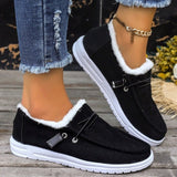 Cotton Shoes Women 2025 Autumn And Winter New Round Head Tie Plus Velvet Warm Hair Women