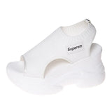 Weaving Thick-Soled Sandals Women's Spring And Summer Net Surface Breathable Fish Mouth And Heel Shoes Foot Movement Large-Size Casual Shoes