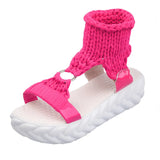 Thick-Soled Soft-Soled Toe-Ss Cake Thick-Soled Sandals Comfortable Knitted Knitted Roman Shoes