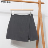 A-Word Fork High-Waist Skirt Short Skirt Women's Korean Dress Dress Dress