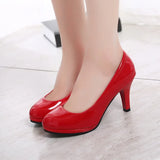 And Autumn Women's High-Heeled Single Shoes Elegant Light Tip New Patent Leather Coarse Shoes Fashion Women's Shoes OL Working