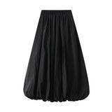 2025 New High-Rise Thin Flower Thigh Lantern Skirt Mid-Length Skirt Women