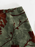 Mesh Lining Vintage Floral Midi Skirt- Outfit
