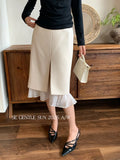 Xixi 13 Line 2025 Autumn White Standard Elegant High-Waisted Skirt Wool A-B-Pack Short Skirt