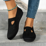 Flying Flat-Soled Single-Shoe Women Round Head Breathable Mesh Work Shoes Nude