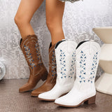 The Autumn And Winter Of 2025, The Children Of The New Embroidered Western Cowboy Boots Are Thick And The Xinjiang Grassland Wears Knight