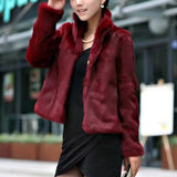 Women's Winter Warm Imitation Kite Rabbit Wool Coat Plush Collar Imitation Fur Short