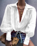 New Loose Long-Sleeved Suit Collar Shirt Lady