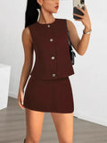 Women's Short Vest Skirt Summer Sleeveless
