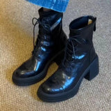Bottom High With Martin Boots 2025 Autumn And Winter New Temperament Splendent Skin Boots Retro Zipper To Increase Short