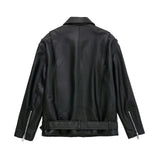 Temperament Casual Autumn New Imitation Leather Loose Zipper Jacket Jacket Women's