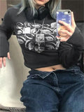 Eye Graphic Long Sleeve Crop