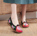 Zingj Shoes Ox Tendon Bottom Big Head Shoes Mother Grandma Shoes A Foot Pedal Cloth Shoe Women's Single Shoes Embroidered