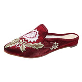 Zingj Head Slippers Fashion Embroidered Cloth Shoes Ethnic Wind Spring And Summer Ladies Sandals Slippers Cloth Art