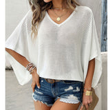 Beach Women's Casual Free-Fitting Bat Sleeve Holiday Beach