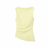 Women's Dressed Type Shipnecked Folded Vest White 2025 New