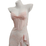 Romantic Thin Perspective Lace Sexy Sling Aja Skirt Pure Lust High-Intel