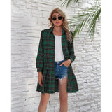Spring And Summer Cake Dress Plaid Shirt Long Sleeve Single-D Row Buckle Women's