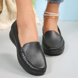 Soft Leather Bean Shoes Women's Middle-Aged And Elderly Women's Shoes Flat Heel Soft-Soled Mother Shoes Spring And Autumn Comfortable Leisure Single Shoes Soft Leather