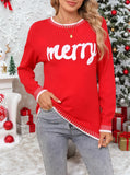 And Winter New Knitwear Christmas Letter Long-Sleeved Collar Collar Sweater Female