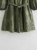 Women's Long-Sleeved Loose Hollow Lace Dress