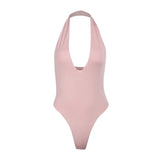 Zingj Spring And Summer New Sexy Hanging Neck Deep V Collar Slim Bottom Jumjoined