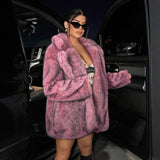 Autumn And Winter Fur Coat Women's Long Suit Coat Casual Warm Fashion Windwear Women's Clothing