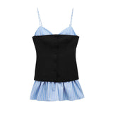 Niche Babes Fake Two Spliced Short Sling Dress Women