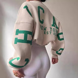 Women's Casual Fashion Print Thicken And Set Up Long-Sleeved