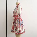 Women's Long-Sleeved Positioning Floral Dress