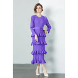 Folded Dress Woman 2025 New Design Feel Fat Mm Fashion Temperament Reduction Cake