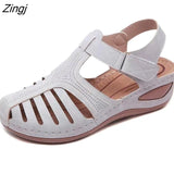 Women Sandals Summer Ladies Comfortable Round Toe Ankle Hollow Sandals Female Soft Sole Shoes Drop shipping Plus Size