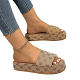 Large-Size Thick Bottom Women's Slippers 2025 New Plum Embroidered Cake Bottom Casual Women Cool